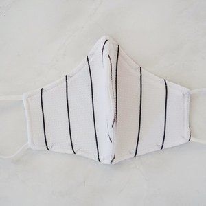 Handmade White Stripe Face Mask